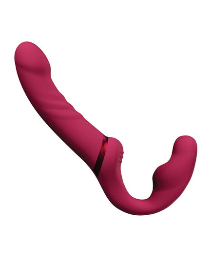 Lovense Lapis Vibrating Double Ended Strapless 3 Motor App Controlled Strap On Pink