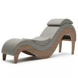 Liberator Supervio Premier Ultraleather Sex Chaise with Walnut Frame and Cuff Kit Restraints