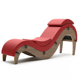 Liberator Supervio Premier Ultraleather Sex Chaise with Walnut Frame and Cuff Kit Restraints
