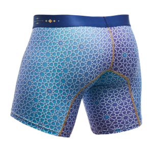 Male Basics Hipster Mid Thigh Boxer Brief Mosaic Purple