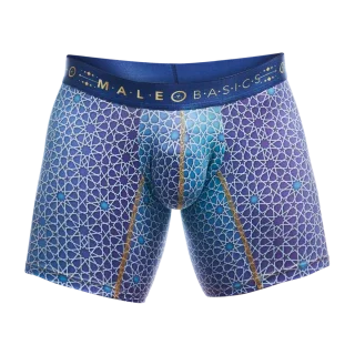 Male Basics Hipster Mid Thigh Boxer Brief Mosaic Purple