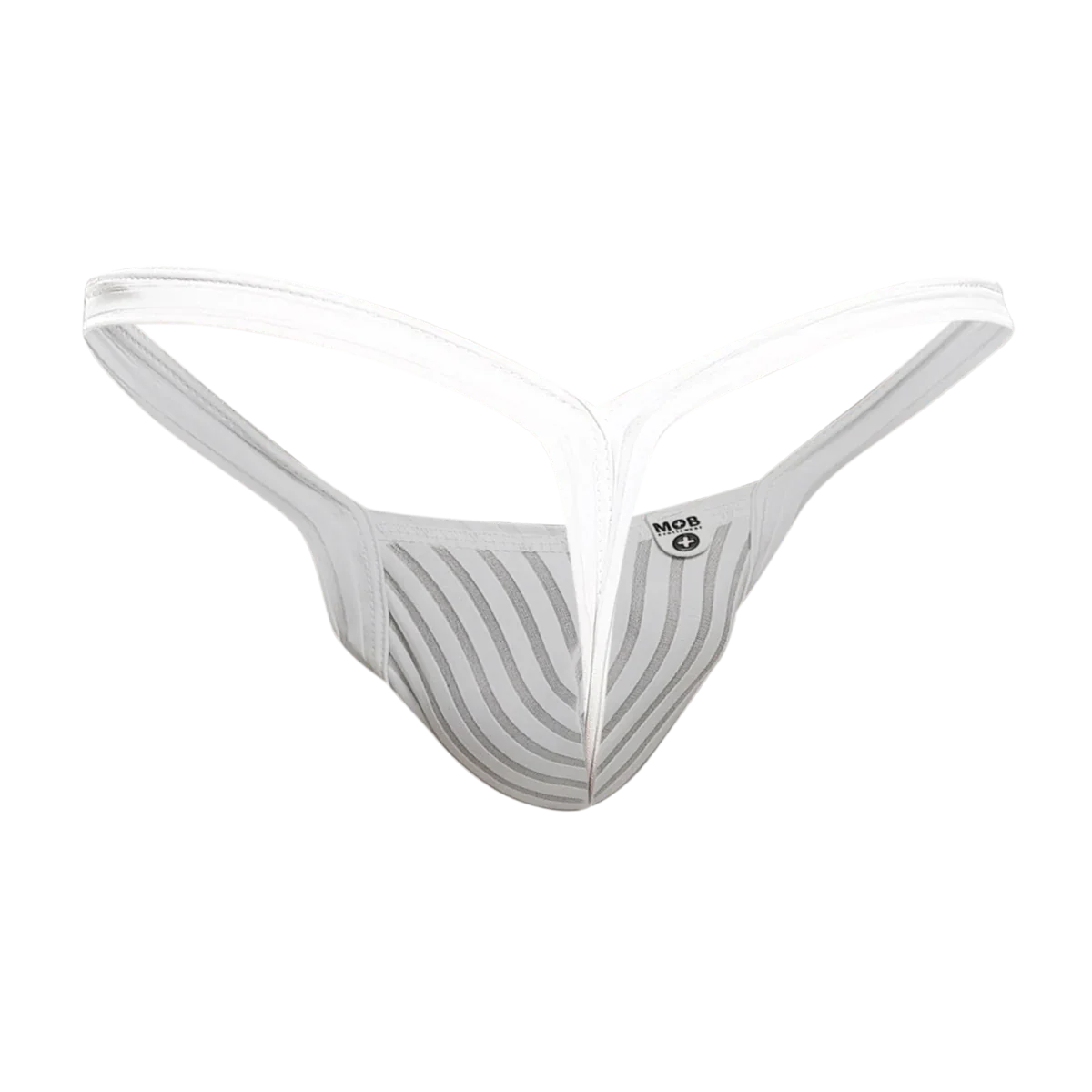 Male Basics Mob Y Buns Thong White Sheer