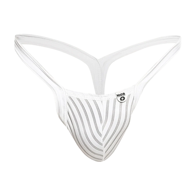 Male Basics Mob Y Buns Thong White Sheer
