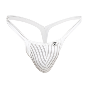 Male Basics Mob Y Buns Thong White Sheer