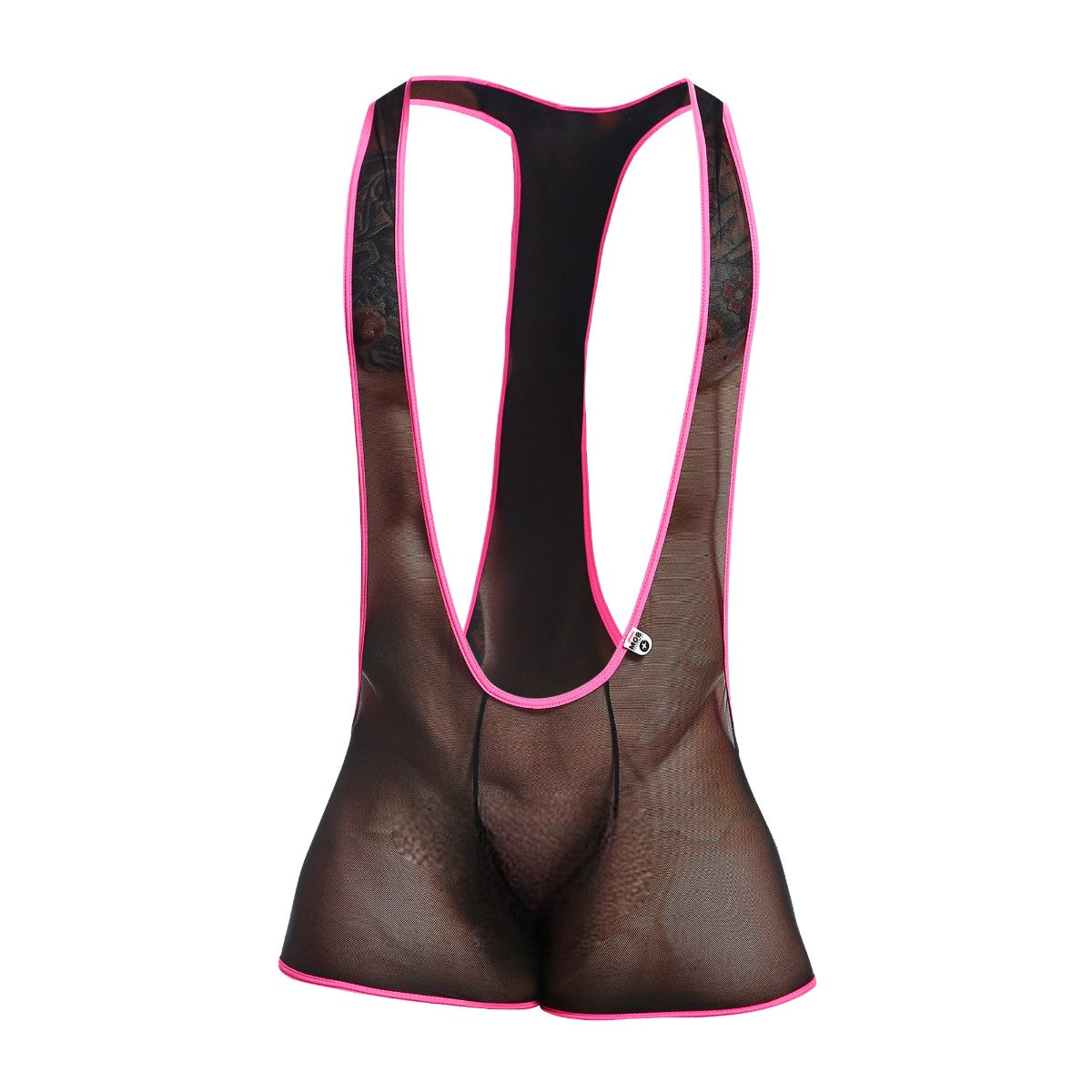 Male Basics MOB Men's Singlet Black Hot Pink Mesh