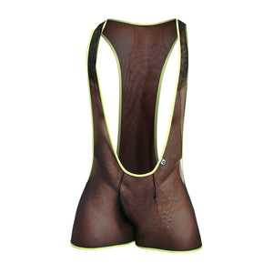 Male Basics MOB Men's Singlet Black Lime Mesh