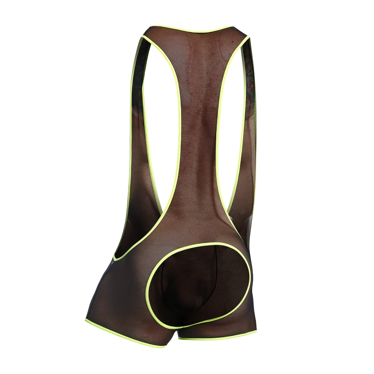 Male Basics MOB Men's Singlet Black Lime Mesh