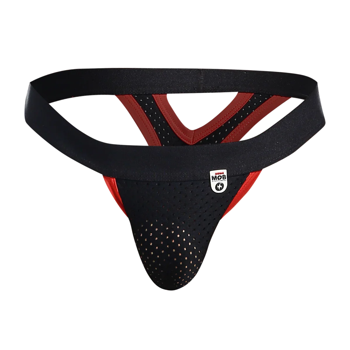 Male Basics MOB Men's Mesh Y Thong Black Red
