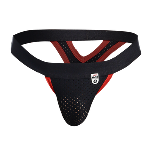 Male Basics MOB Men's Mesh Y Thong Black Red