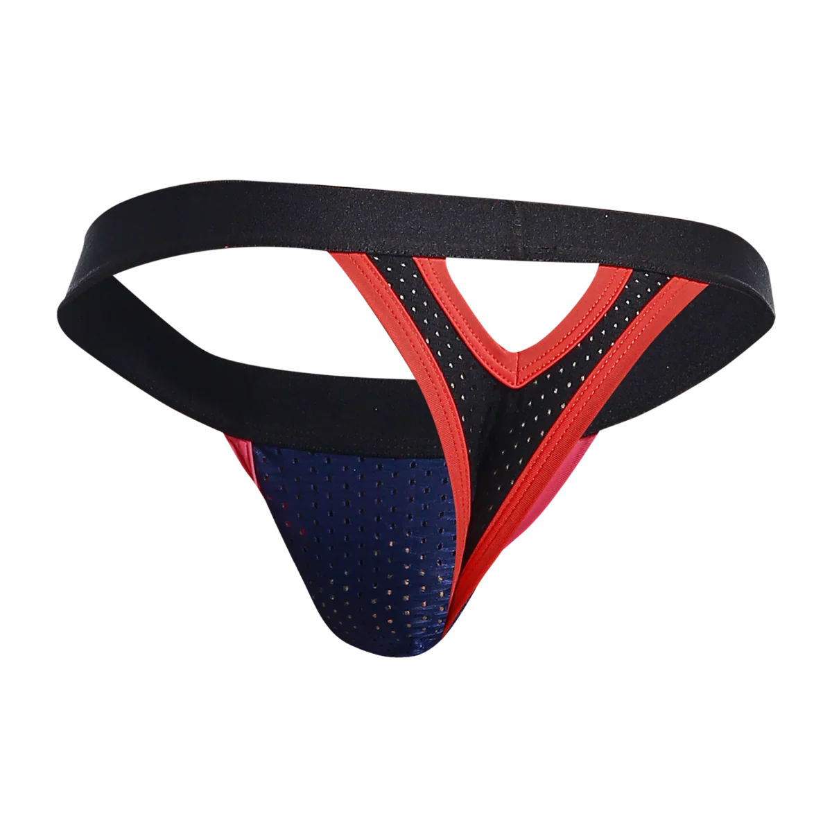 Male Basics MOB Men's Mesh Y Thong Black Red
