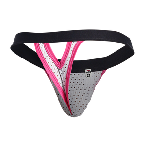 Male Basics MOB Men's Mesh Y Thong White Pink