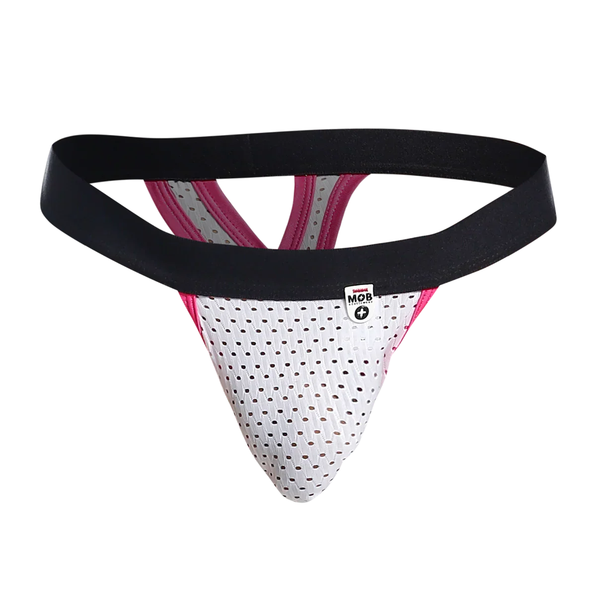 Male Basics MOB Men's Mesh Y Thong White Pink