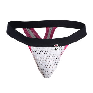 Male Basics MOB Men's Mesh Y Thong White Pink