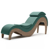 Liberator Supervio Premier Ultraleather Sex Chaise with Walnut Frame and Cuff Kit Restraints