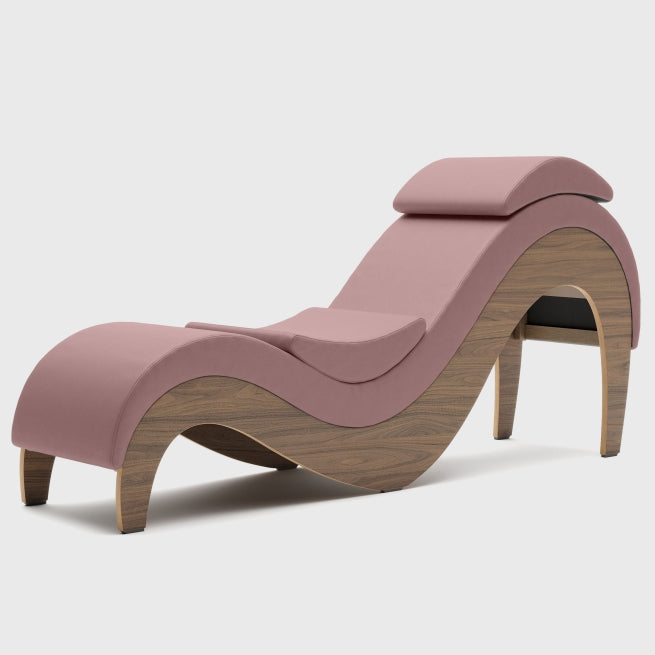 Liberator Supervio Premier Ultraleather Sex Chaise with Walnut Frame and Cuff Kit Restraints