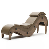 Liberator Supervio Premium Distressed Ultraleather Sex Chaise with Walnut Frame and Cuff Kit Restraints