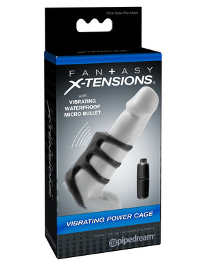 Pipedream Fantasy X-tensions Vibrating Power Penis Cage Black