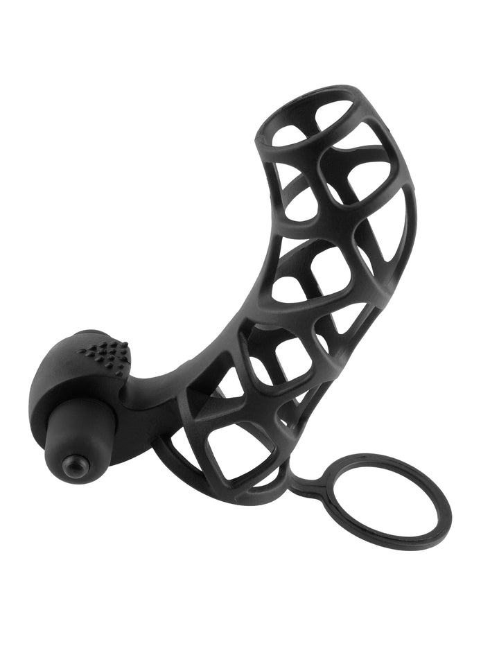 Pipedream Fantasy X-tensions Vibrating Extreme Silicone Power Cage Black