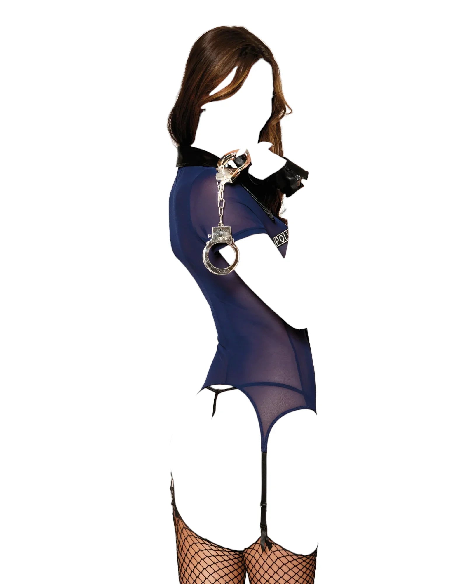 Dreamgirl Police-Themed Garter Slip Bedroom Costume Set Blue