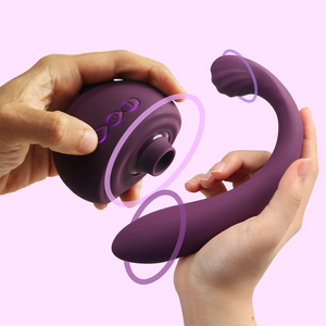 Tracy's Dog OG3 Detachable Clitoral 3-N-1 Poseable Pleasure Air Dual Sucking Vibrator Purple