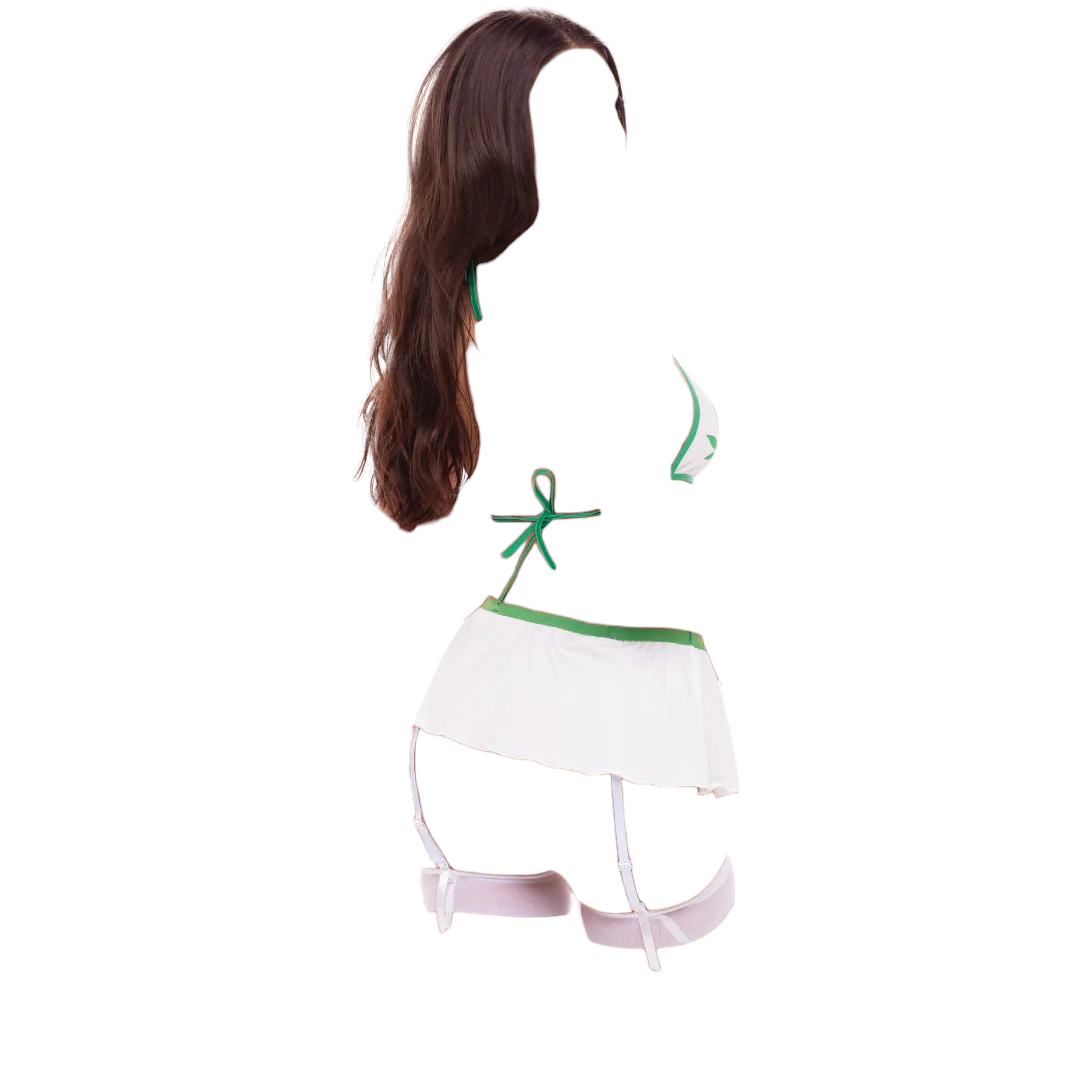 Rene Rofe 4 Piece Mary Jane Nurse 4 PC Sexy Costume Set Green/White One Size