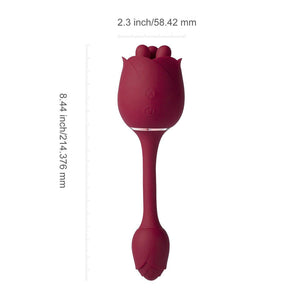 Roseann Double Ended Rose Toy Vibrator Red