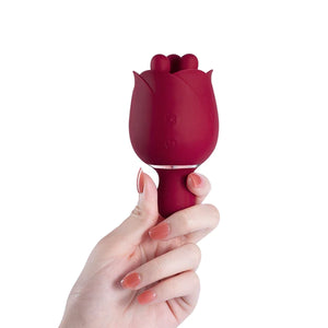 Rosewyn Rotating Rose Finger Pinching Stimulation Clitoral Vibrator & Pinpoint Stimulator Red
