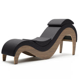 Liberator Supervio Premier Ultraleather Sex Chaise with Walnut Frame and Cuff Kit Restraints