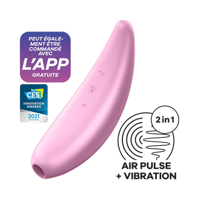 Satisfyer Curvy 3+ 2-N-1 Rechargeable Silicone Lay-On Clitoral Stimulator Pink