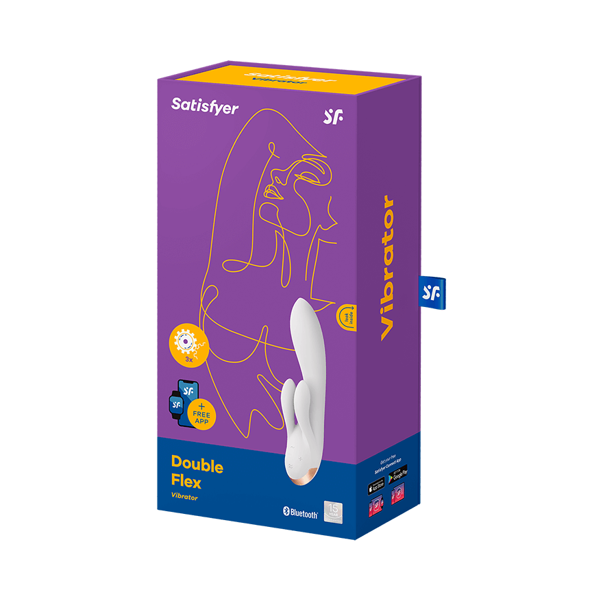 Satisfyer Double Flex Silicone Triple Stimulation App Enabled Rabbit Vibrator