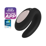 Satisfyer Double Joy Rechargeable Silicone Couples App Enabled Dual Stimulating Vibrator
