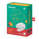 Satisfyer Double Joy Rechargeable Silicone Couples App Enabled Dual Stimulating Vibrator