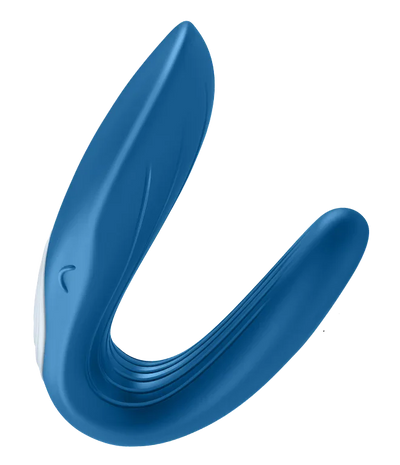 Satisfyer Double Whale Silicone USB Rechargeable Couples Vibrator Waterproof Blue