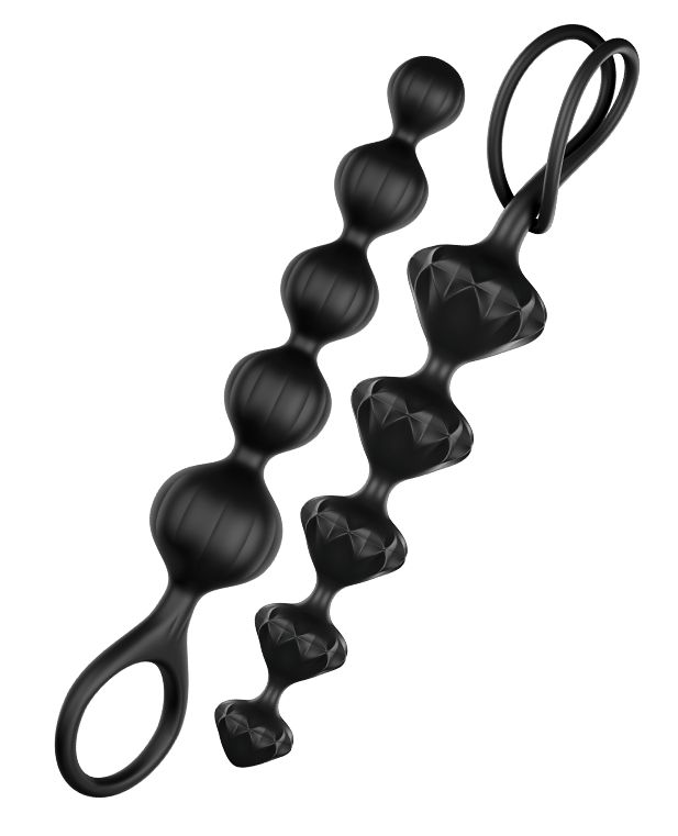 Satisfyer Love Beads Silicone Anal Beads Black (2 each per set)