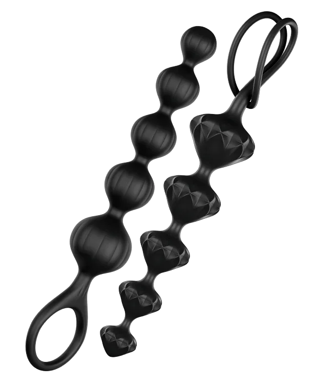 Satisfyer Love Beads Silicone Anal Beads Black (2 each per set)