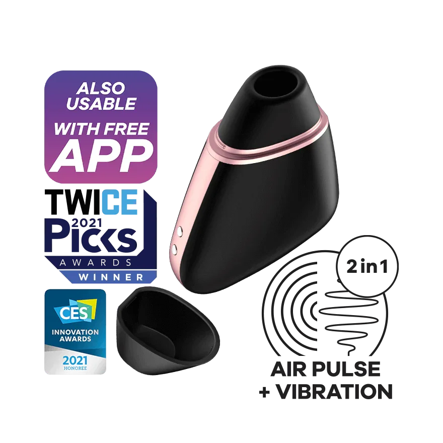 Satisfyer Love Triangle Rechargeable Silicone App Enabled Clitoral Stimulator with Air Pulse Technology