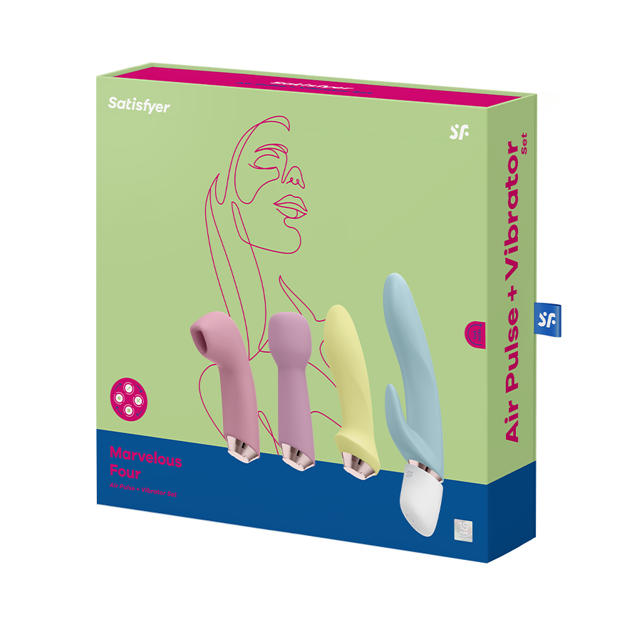 Satisfyer Marvelous Four Rechargeable Silicone Rabbit, Anal, Clitoral & Wand Vibrator Set