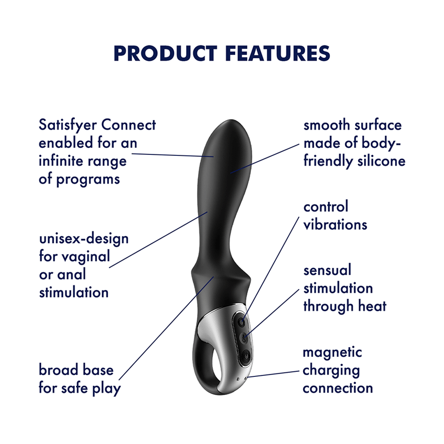Satisfyer Heat Climax Warming App Enabled Anal and G-Spot Stimulator Black