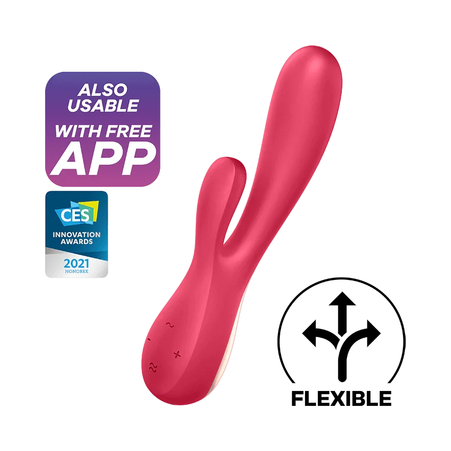 Satisfyer Mono Flex Rechargeable Silicone 50 Vibration Combo App Enabled Rabbit Vibrator