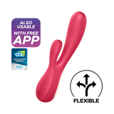 Satisfyer Mono Flex Rechargeable Silicone 50 Vibration Combo App Enabled Rabbit Vibrator