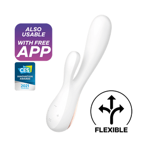 Satisfyer Mono Flex Rechargeable Silicone 50 Vibration Combo App Enabled Rabbit Vibrator