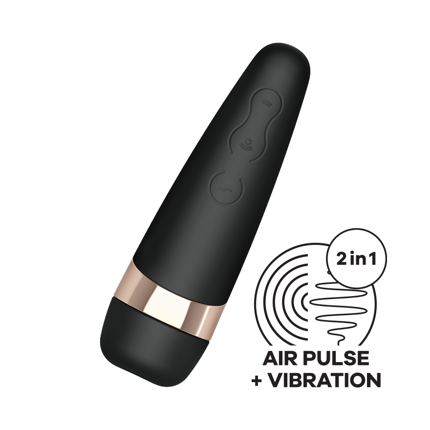 Satisfyer Pro 3+ Air Pulse Stimulation & Vibration Clitoral Stimulator Black/Silver
