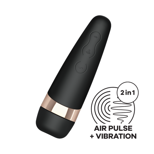 Satisfyer Pro 3+ Air Pulse Stimulation & Vibration Clitoral Stimulator Black/Silver