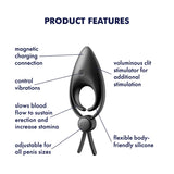 Satisfyer Men Sniper Rechargeable Silicone 12 Level Vibrating Penis Ring