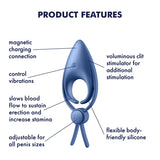Satisfyer Men Sniper Rechargeable Silicone 12 Level Vibrating Penis Ring