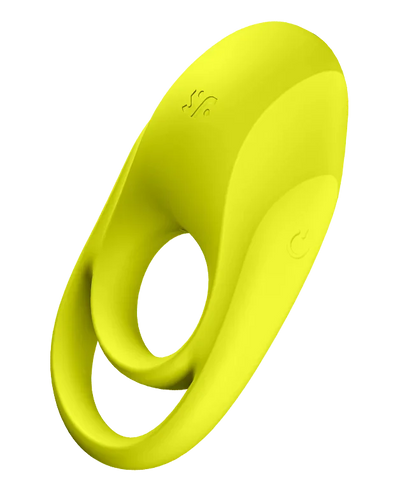 Satisfyer Spectacular Duo Silicone 12 Level Vibrating Penis & Ball Ring Neon Yellow