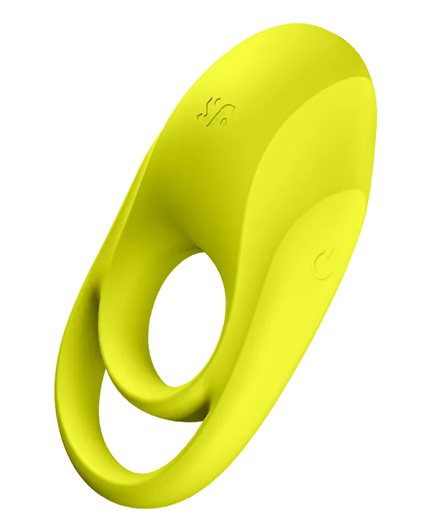 Satisfyer Spectacular Duo Silicone 12 Level Vibrating Penis & Ball Ring Neon Yellow