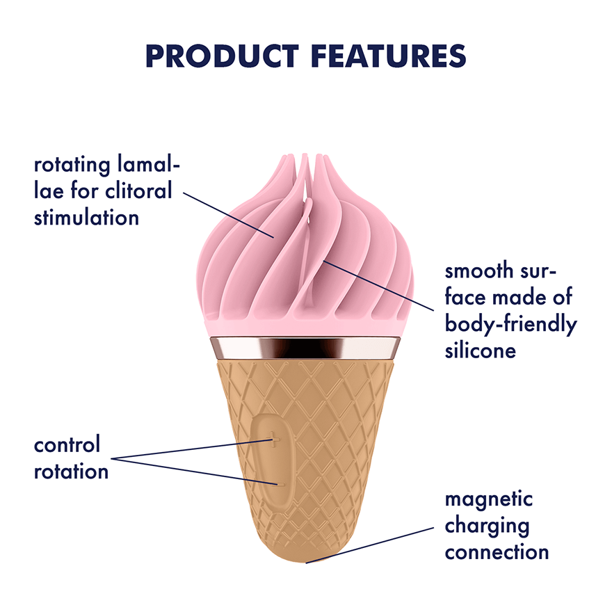 Satisfyer Sweet Treat Silicone Magnetic USB Rechargeable Clitoris Vibrator with Rotating Fins