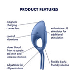 Satisfyer Men Swordsman Silicone 12 Level Penis Ring & Clitoral Vibrator