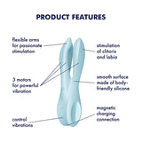 Satisfyer Threesome 1 Rechargeable 3 Motor Lay On Clitoral Vibrator